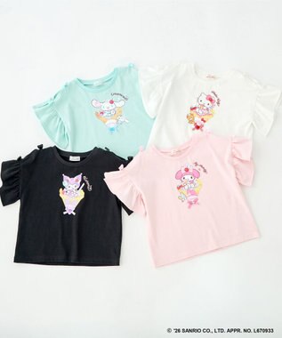ANY KIDS 【サンリオキャラクターズ×ANY KIDS】ひんやり ファンシーフリル袖Tシャツ シナモロール×ミント