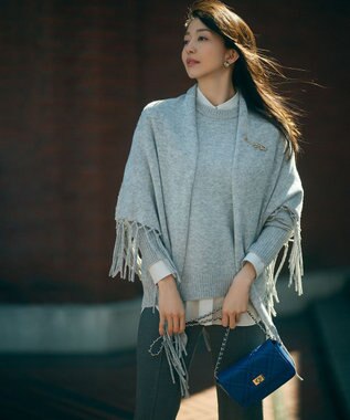 23区 L 【洗える】CANCLINI ベーシック シャツ ライトグレー系