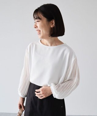 Green Parks マジョリカ袖カットプルオーバー Off White