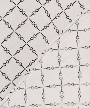 ICB L 【先行予約・WEB限定カラーあり】BackSatinAmunzen 5分袖バンドカラーブラウス トープ×スクエアビット柄［WEB限定］