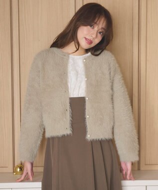 Feroux 【尾﨑真衣さんコラボ商品】フェザータッチニット カーディガン ベージュ系