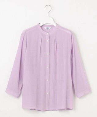 J.PRESS LADIES L 【洗える・速乾・接触冷感】リライムライトローン バックフレア ブラウス ラベンダー系