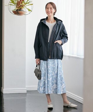 自由区 【XSサイズ～/洗える】グラデーションフラワープリントマーメイドライン スカート スカイブルー系5