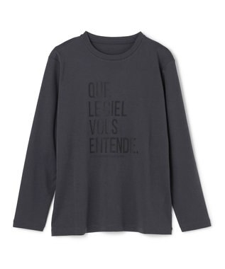 UNFILO コットンスムース グラフィック ロンＴ チャコール(ロゴ)