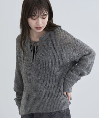 Green Parks ２Ｗａｙ起毛メッシュニットプルオーバー Gray