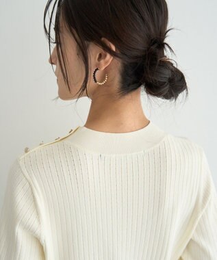 YECCA VECCA 金釦ペプラムニット Ivory