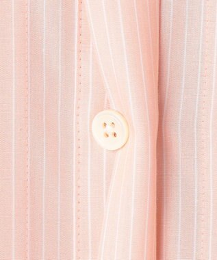 自由区 L ドレープブロードタック ブラウス ピンク×白ライン