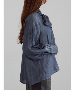 Te chichi シアーデニムボウタイブラウス ブルー