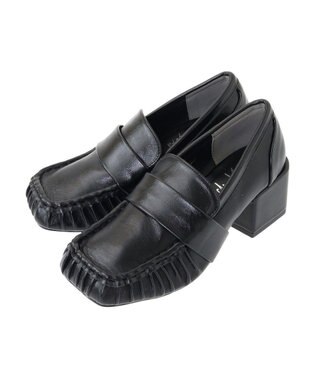 Green Parks ・ｒｉｃｈ　ｂｌｕｅ　ヒールローファー Black