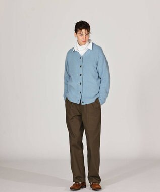 LENO BRUSHED CARDIGAN へアリーニットカーディガン BLUE