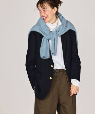 LENO BRUSHED CARDIGAN へアリーニットカーディガン BLUE