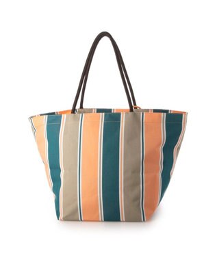 UNBILLION カシュカシュ cachecache / ウォータプルーフストライプビッグトート ピンクミックス