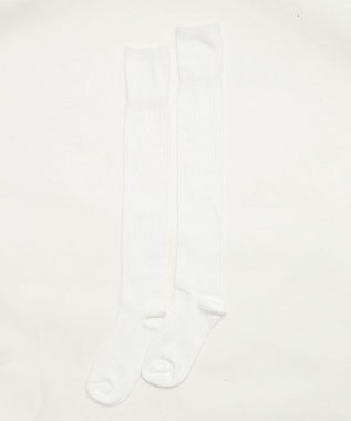 WEGO 切替リブニーハイソックス ホワイト