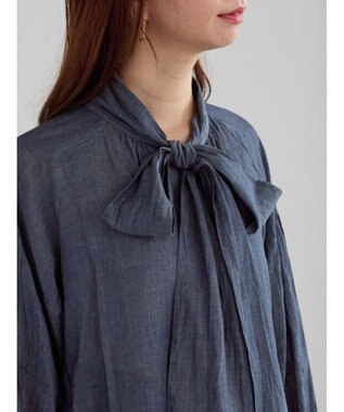 Te chichi シアーデニムボウタイブラウス ブルー