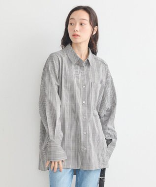 earth music&ecology ２ｗａｙマントスリーブシャツ Glen Check