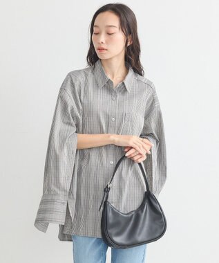 earth music&ecology ２ｗａｙマントスリーブシャツ Glen Check