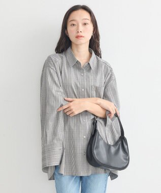 earth music&ecology ２ｗａｙマントスリーブシャツ Glen Check