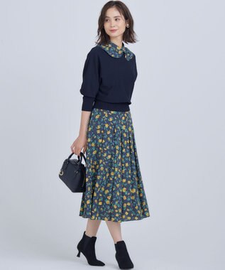 組曲 カッティングローズプリント ワンピース イエロー系5