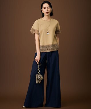 自由区 ファンクショナル2タックワイド パンツ ネイビー