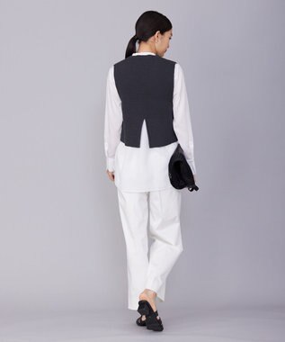 ICB 【洗える】 コットンテープリブベスト チャコール系