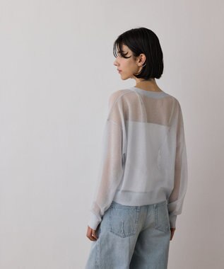 GRACE CONTINENTAL シアージョーゼットカーディガン ブルー