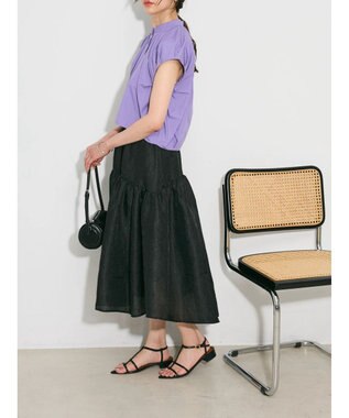 Green Parks タックデザインショート丈シャツ Purple