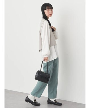 earth music&ecology ＳＥＴ２点ベスト＋バックプリーツブラウス Light Beige