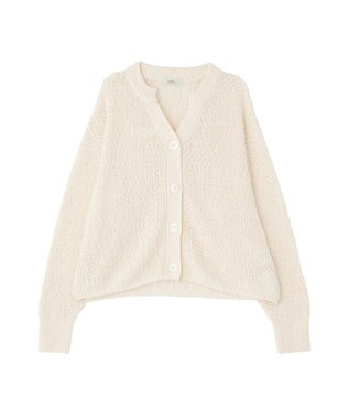 earth music&ecology 【予約】ぽんぽんスキッパーカーディガン アイボリー