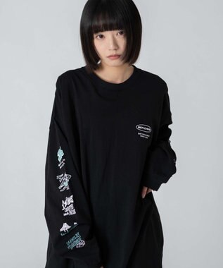 WEGO 【ユニセックス着用ITEM】別注BENDAVISアンサンブルグラフィックT ブラック