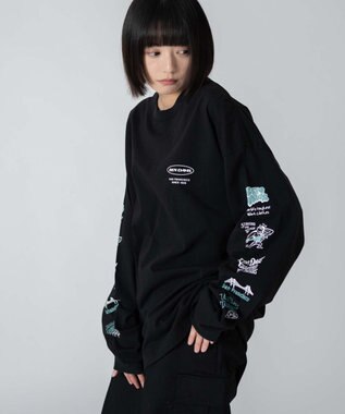 WEGO 【ユニセックス着用ITEM】別注BENDAVISアンサンブルグラフィックT ブラック