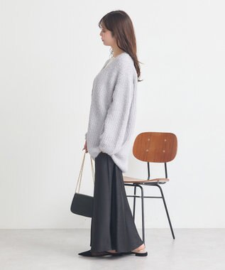 earth music&ecology スパンコールブークレカーディガン Light Gray