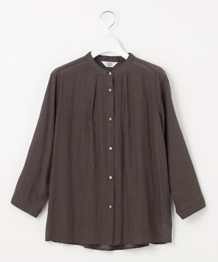 J.PRESS LADIES L 【洗える・速乾・接触冷感】リライムライトローン バックフレア ブラウス ブラウン系