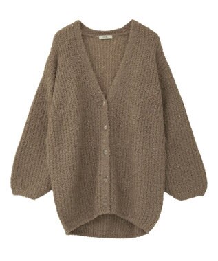 earth music&ecology スパンコールブークレカーディガン Mocha