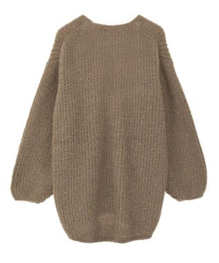 earth music&ecology スパンコールブークレカーディガン Mocha