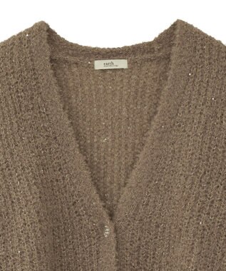 earth music&ecology スパンコールブークレカーディガン Mocha