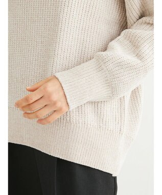 Green Parks ベロアモールニットプルオーバー Beige