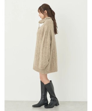 earth music&ecology ブークレハーフジップミニワンピース Mocha