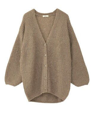 earth music&ecology スパンコールブークレカーディガン Mocha