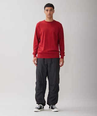 UNFILO MENS 【男女兼用】ライトウォームクルーネックニット レッド
