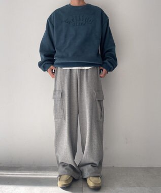 WEGO フェイクスウェードロゴプルオーバー ダークグリーン