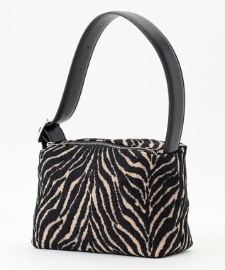 ICB スクエアワンハンドル バッグ 起毛ゼブラ系