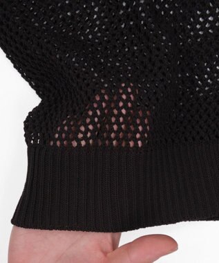 WEGO ナンバリングメッシュニットプルオーバー ブラック