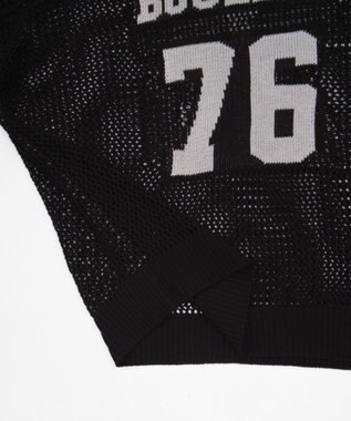 WEGO ナンバリングメッシュニットプルオーバー ブラック