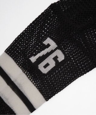 WEGO ナンバリングメッシュニットプルオーバー ブラック