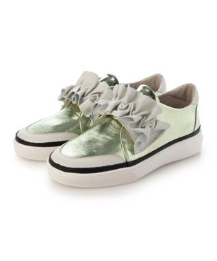 MODE ET JACOMO <D'ICI>フリルベルクロスニーカー イエローメタリック