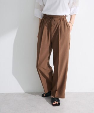 Green Parks 麻調合繊イージーパンツ Brown