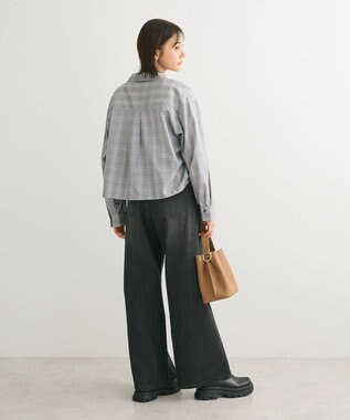 Green Parks サイドドロストショート丈シャツ（チェック） Check