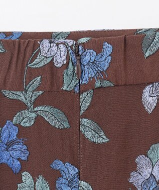 GRACE CONTINENTAL フラワー刺繍フレアスカート ブラウン