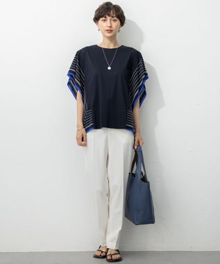 23区 L 【VERY掲載/撥水加工/洗える】TRストレッチギャバ テーパード パンツ ホワイト系