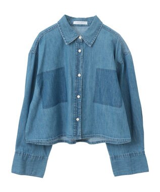 Green Parks ショート丈デニムシャツ Light Indigo